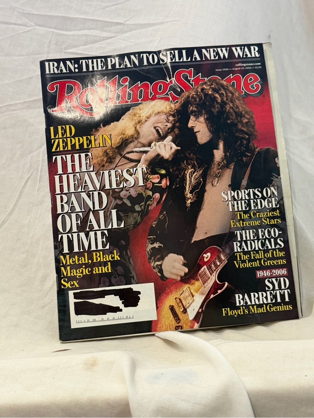 the Rolling Stones Magazine Cover - Red and Black - Led Zeppelin Feature